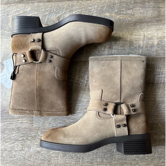 Zara Suede Ankle Biker Boots - Picture 3 of 9